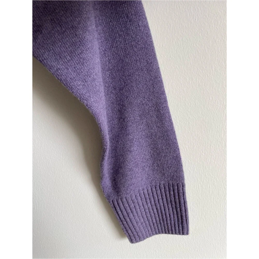 J. Crew Rugged Merino Wool Crewneck Sweater Heathered Lavender Purple Classic XL